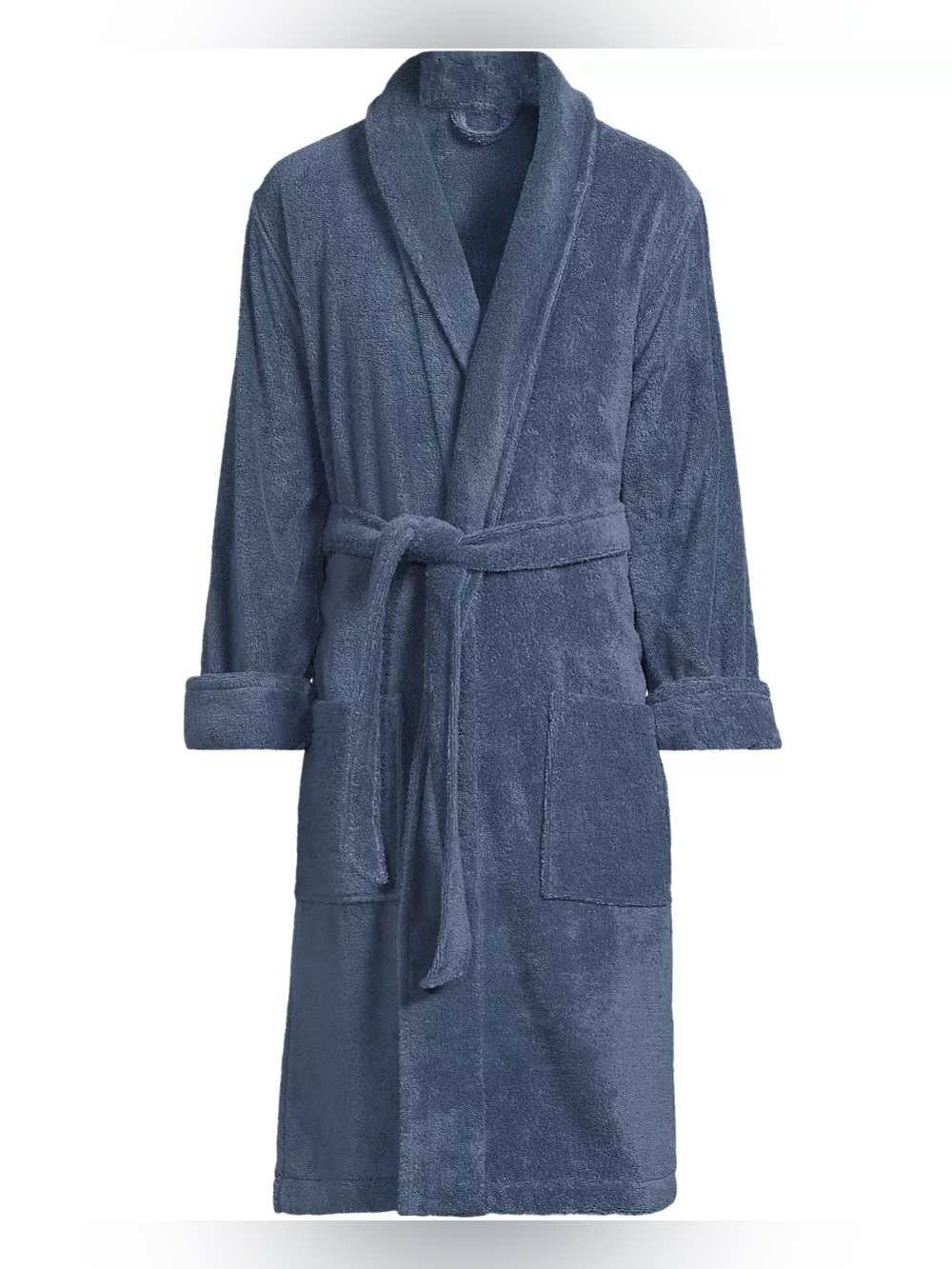 Lands End Mens Blue Terry Cloth Robe Medium
